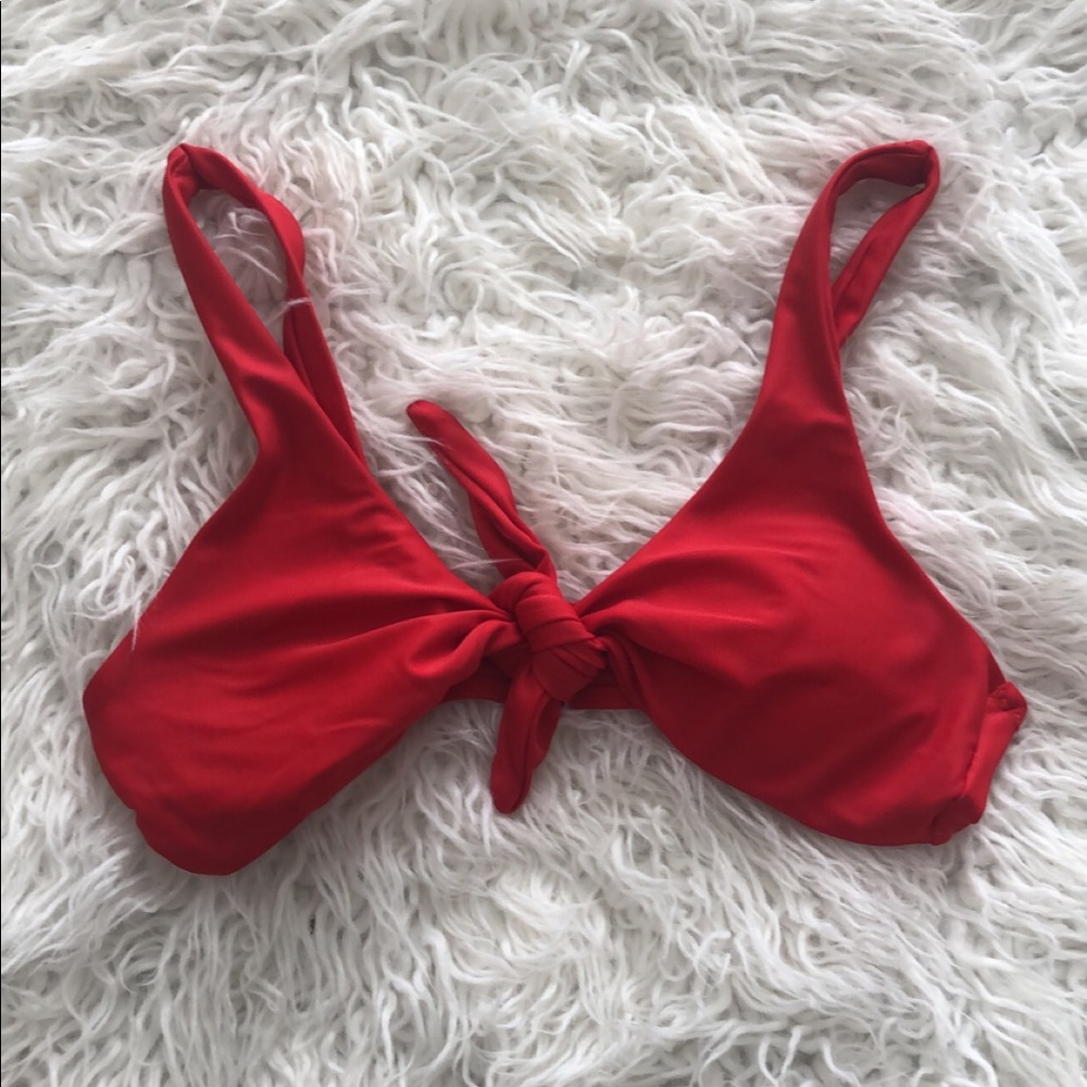 Red bathing suit top